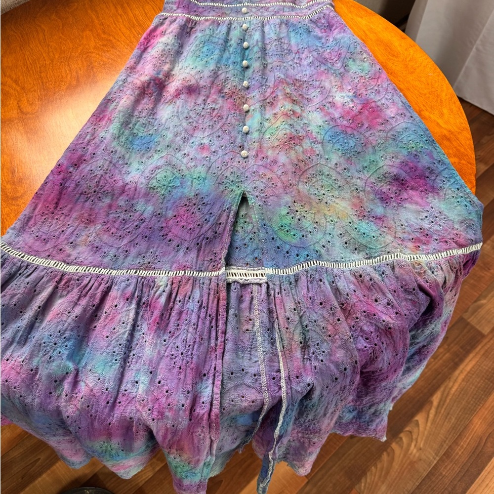 Hand Dyed Tie-Dye Eyelet Maxi Dress - Picture 8 of 12